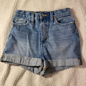 High waisted mom jean shorts